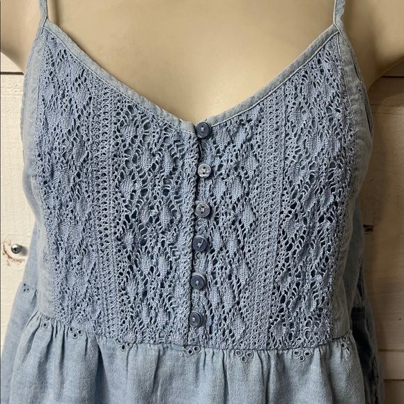 Levi's Light Blue Lace Mini Dress - Picture 2 of 6